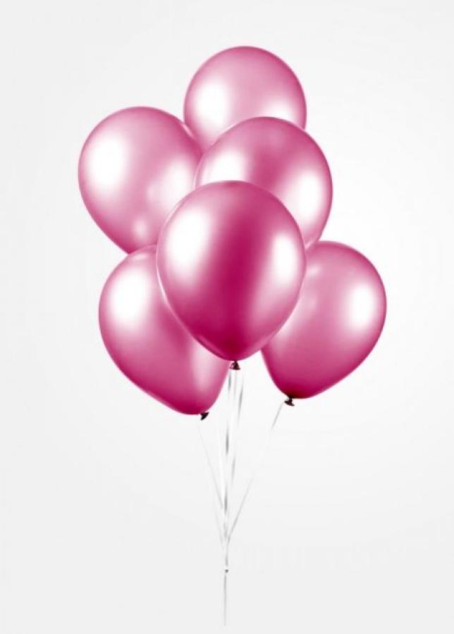 Ilmapallo helmiäishohtoinen kirkas pinkki 30cm, 10 kpl