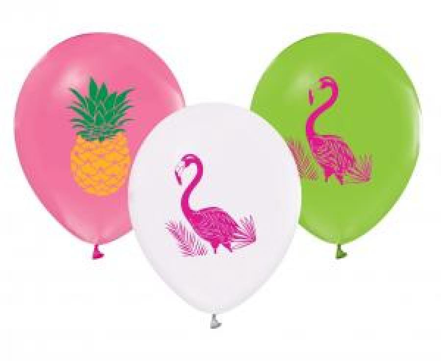 Ilmapallosetti Flamingo ja Ananas, 5 kpl