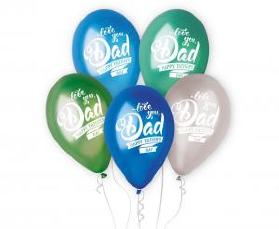 Ilmapallot "Love you Dad, Happy father's day", 5 kpl