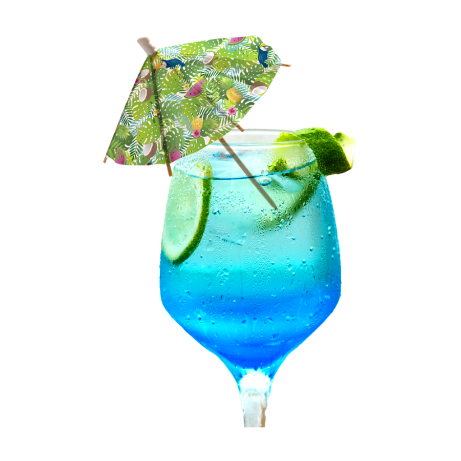 Isot cocktailvarjot 18 cm – Aloha (6 kpl) Trooppinen drinkkikoriste