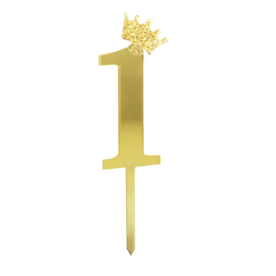 Kakunkoriste numero kultaglitter-kruunulla, 1