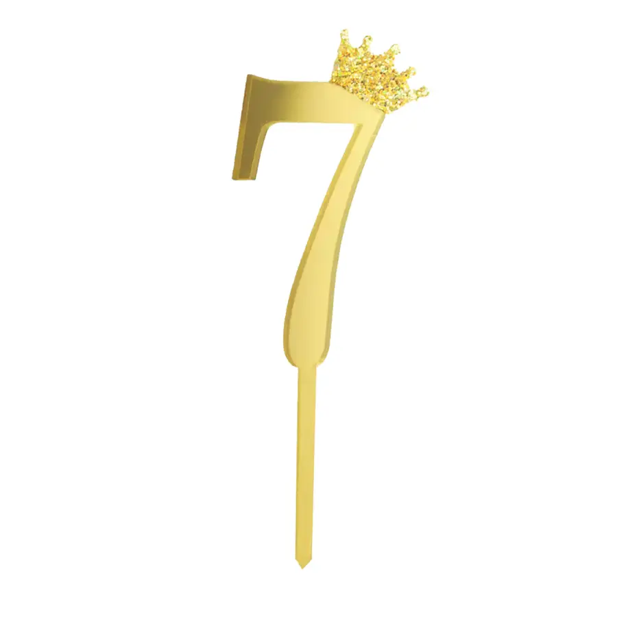 Kakunkoriste numero kultaglitter-kruunulla, 7
