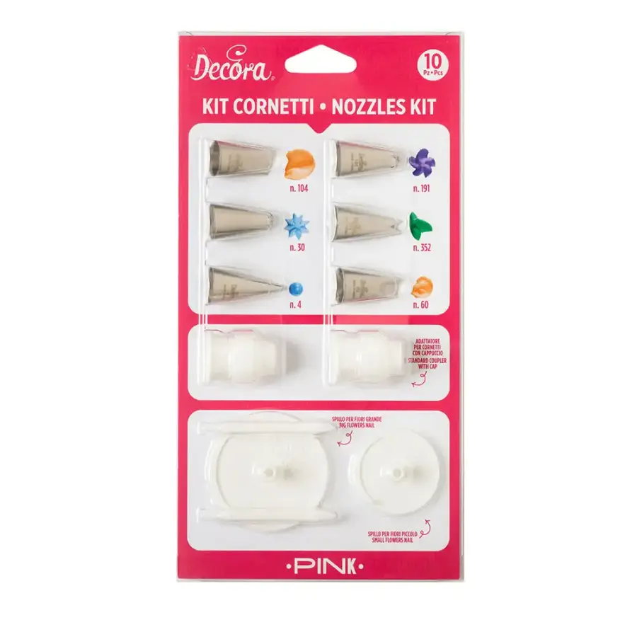 Tyllasetti 6 tyllaa, 2 adapteri ja 2 kukkanaula - pinkki
