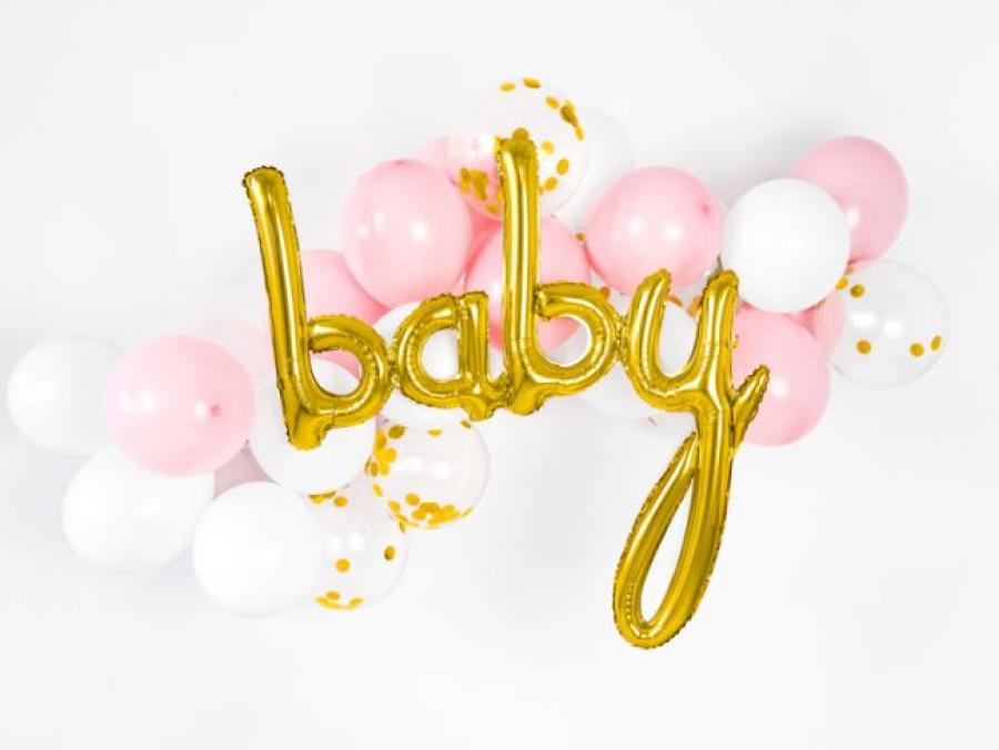 Kullanvärinen "Baby" ilmapallobanneri