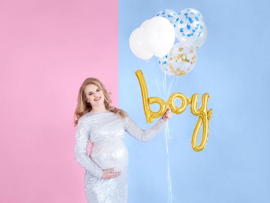 Kullanvärinen "boy" ilmapallobanneri