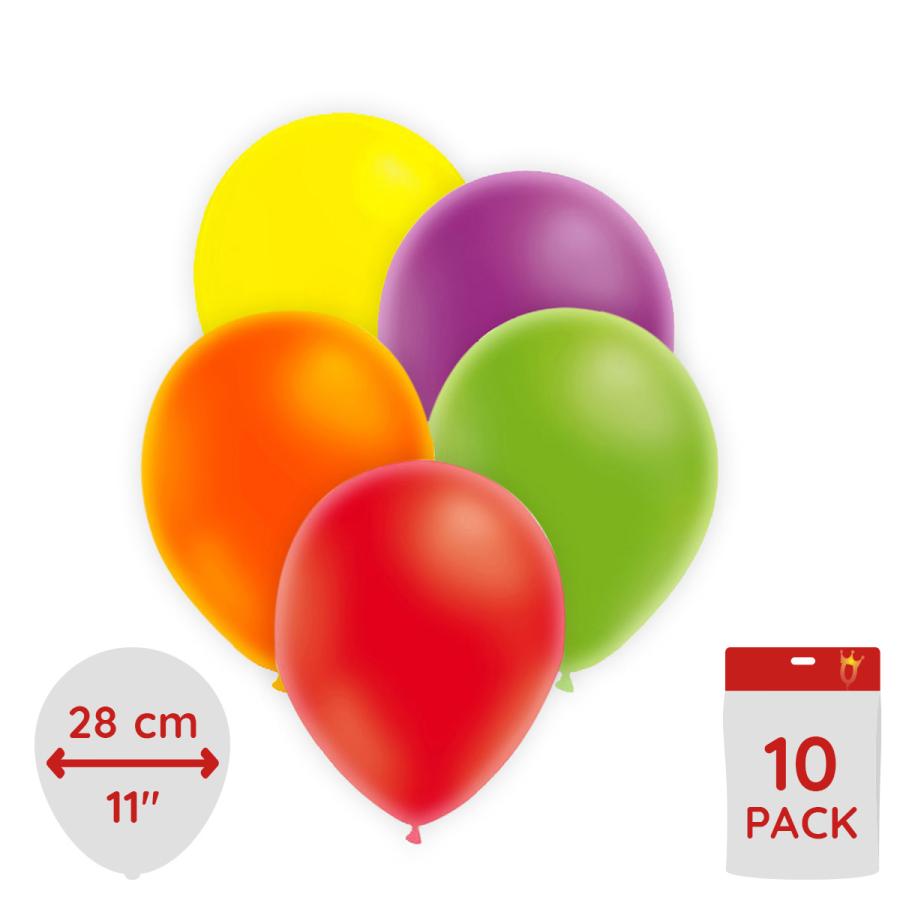 Ilmapallot neonväriset 28 cm,10 kpl