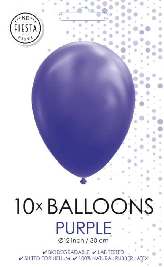 Ilmapallo violetti 30 cm, 10 kpl