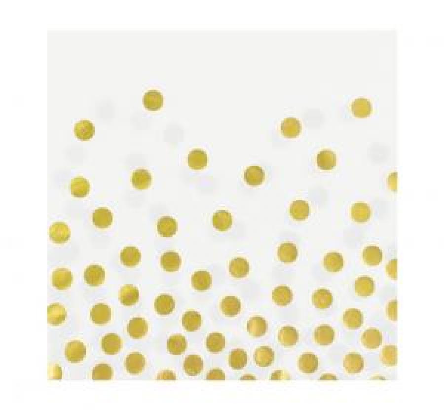 Lautasliinat valkoinen kultafoliopilkuilla, 12 kpl
