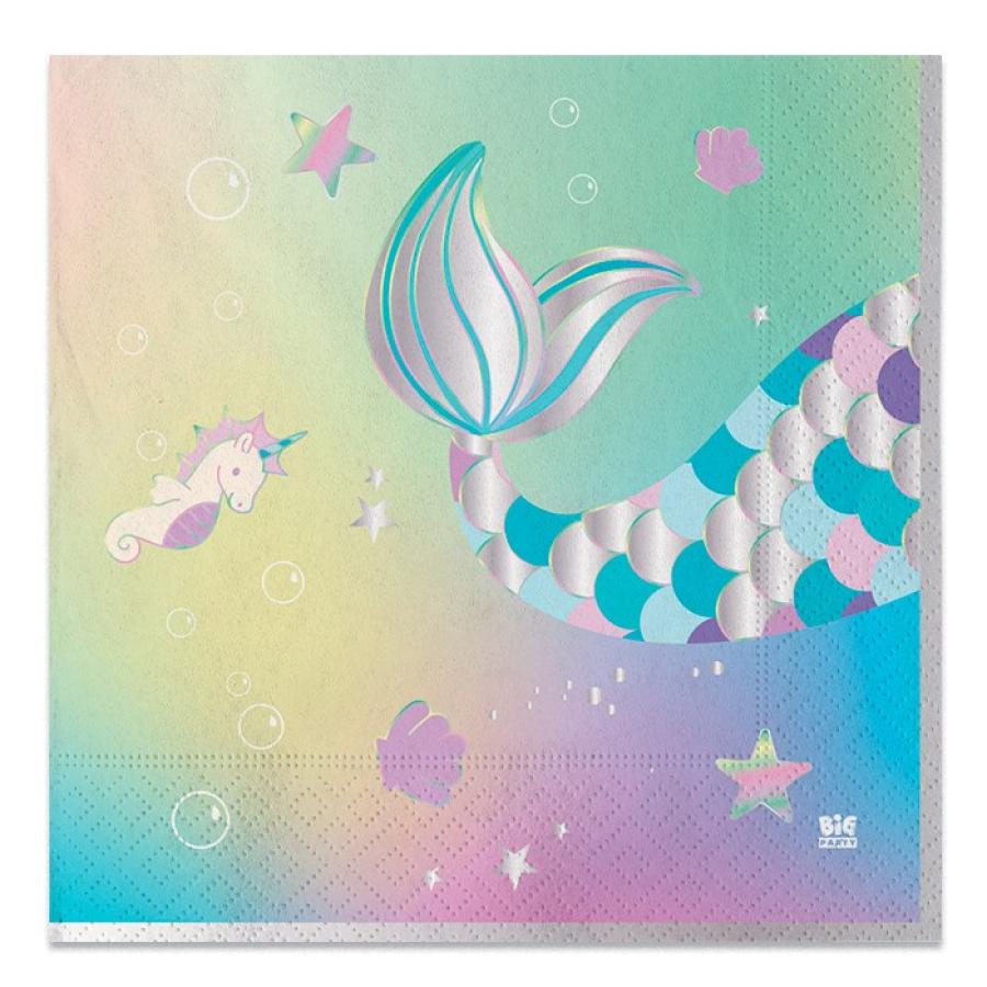Lautasliinat Merenneito – 33 x 33 cm, 20 kpl