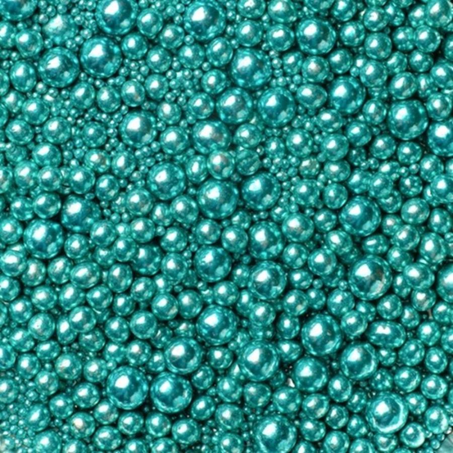 Metallinhohtoiset turkoosit sokerihelmet 3-10 mm, 75 g – Gluteeniton