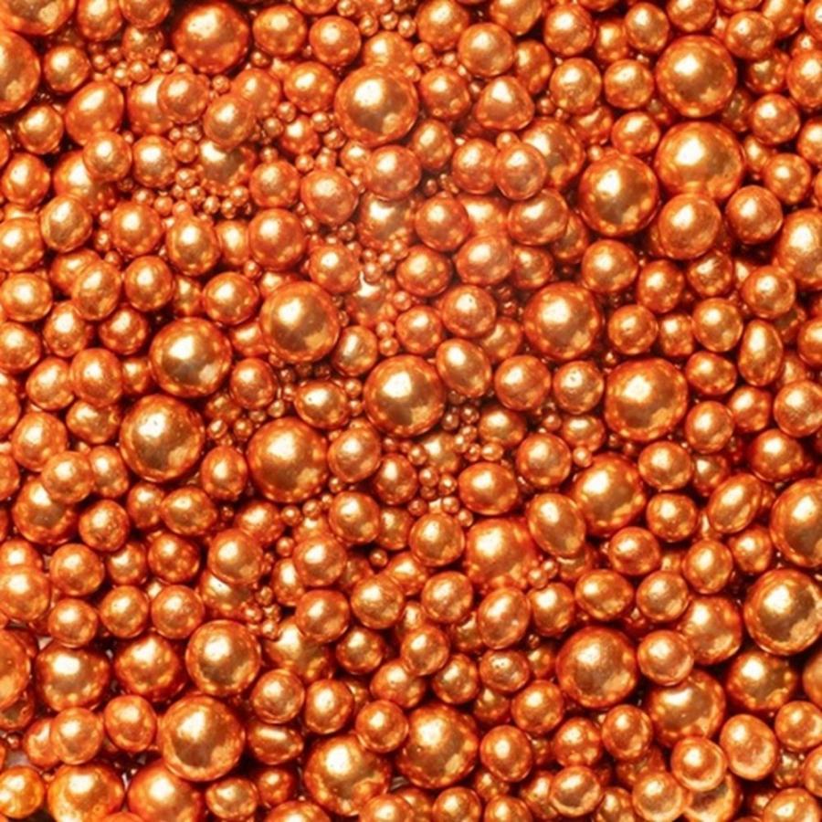 Metallinhohtoiset kuparinväriset sokerihelmet 3-10 mm, 75 g – Gluteeniton