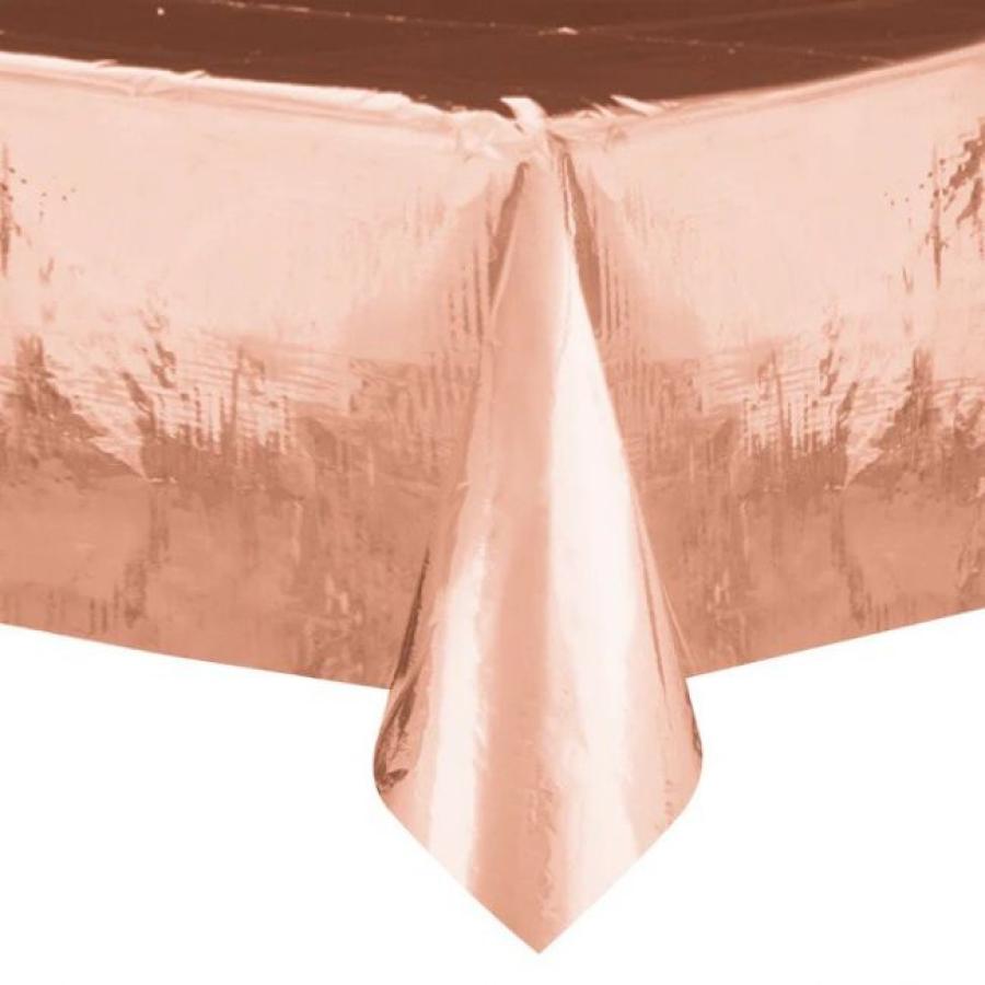 Muovinen metallinen pöytäliina 137 × 274 cm, ruusukulta