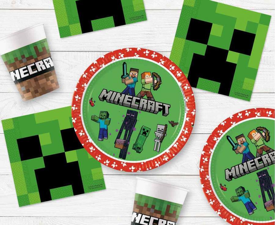 Minecraft TNT pahvilautaset 23 cm, 8 kpl