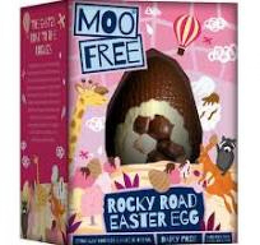 Moo Free kaakaopääsiäismuna rocky Road vaahtokarkeilla 85g vegaani