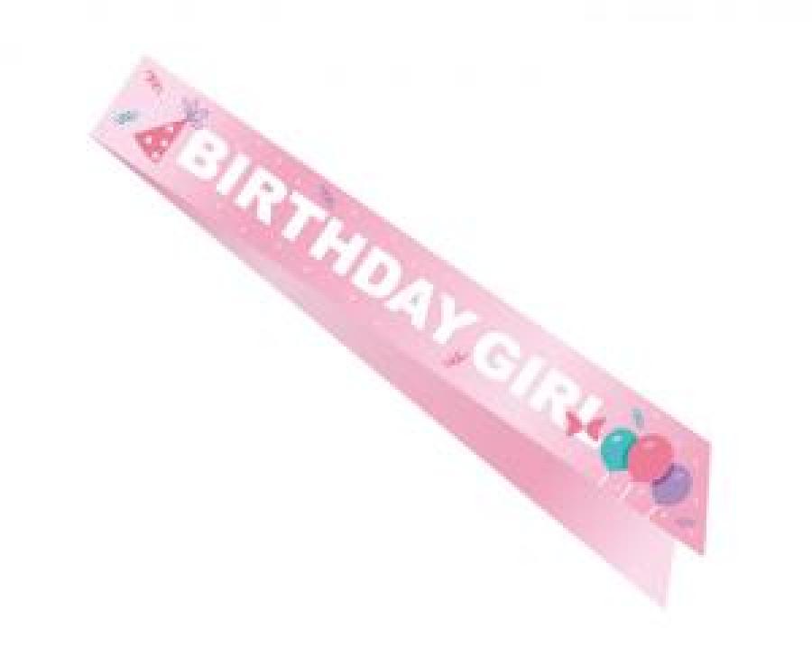 "Birthday girl" olkanauha, pinkki