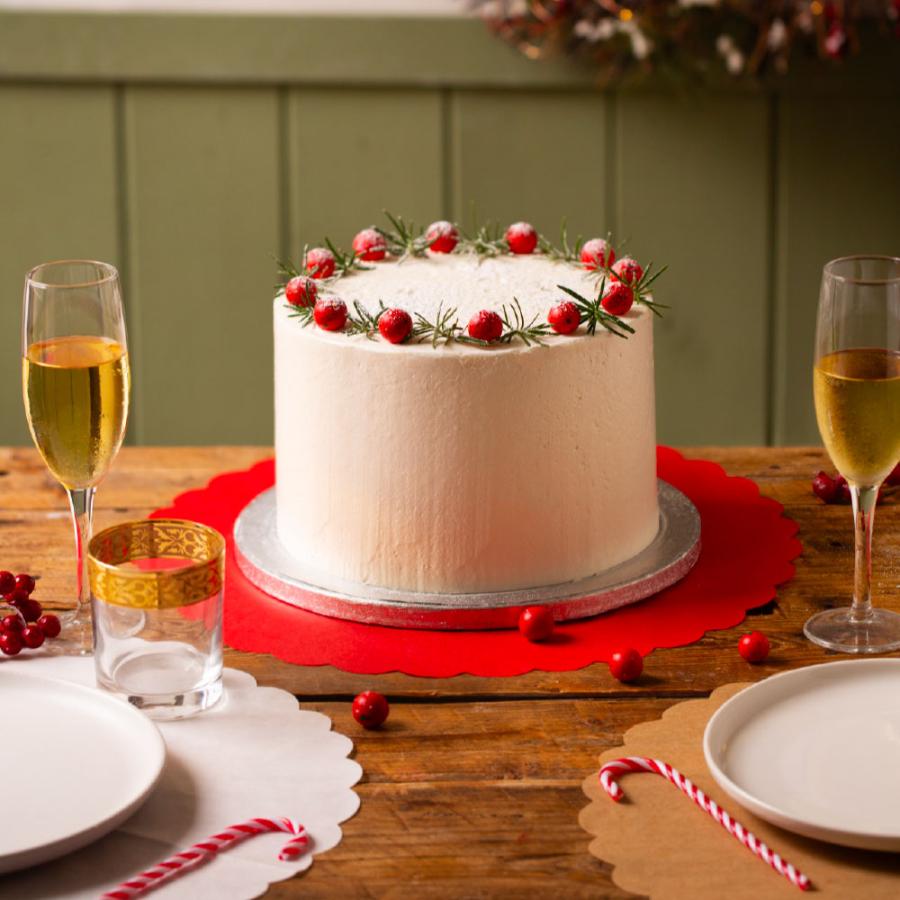 Kakkupaperi, valkoinen tähtireunuksella  ø 30 cm, 10 kpl