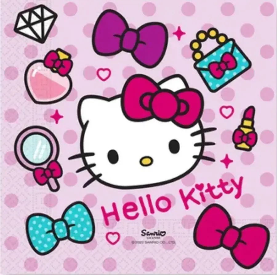 Hello Kitty -lautasliinat 33 x 33 cm, 20 kpl