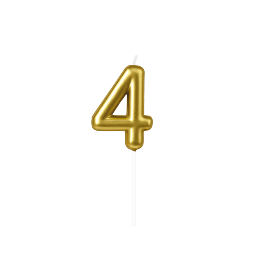 Numerokynttilä kulta, numero 4