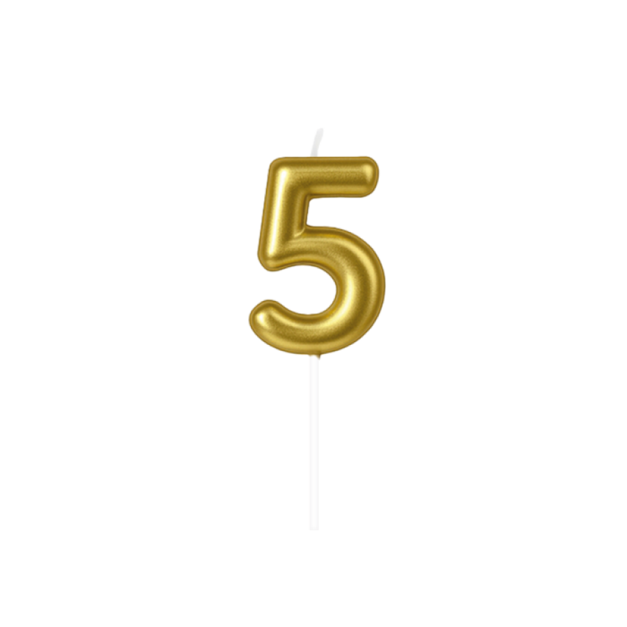 Numerokynttilä kulta, numero 5