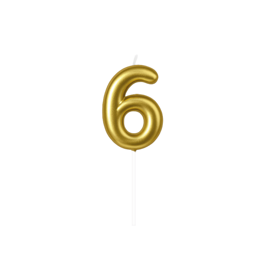 Numerokynttilä numero 6 – Kulta