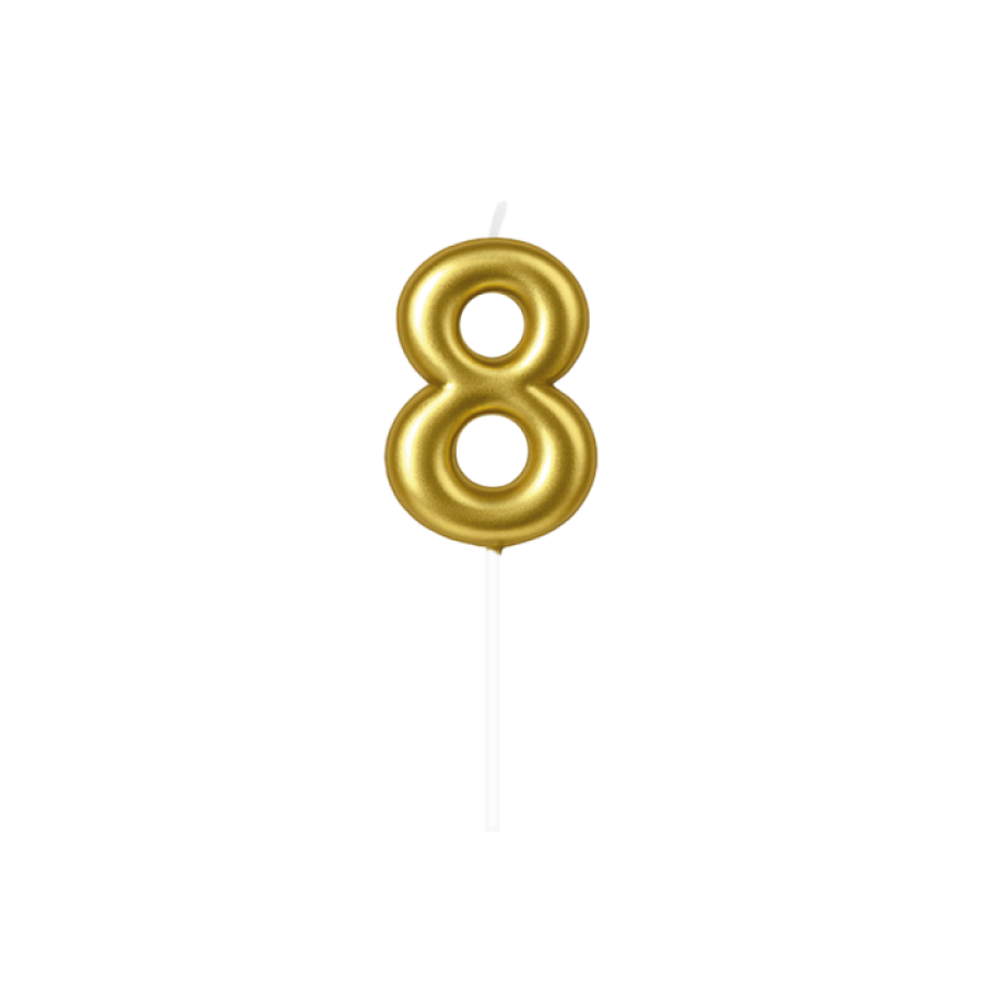 Numerokynttilä kulta, numero 8