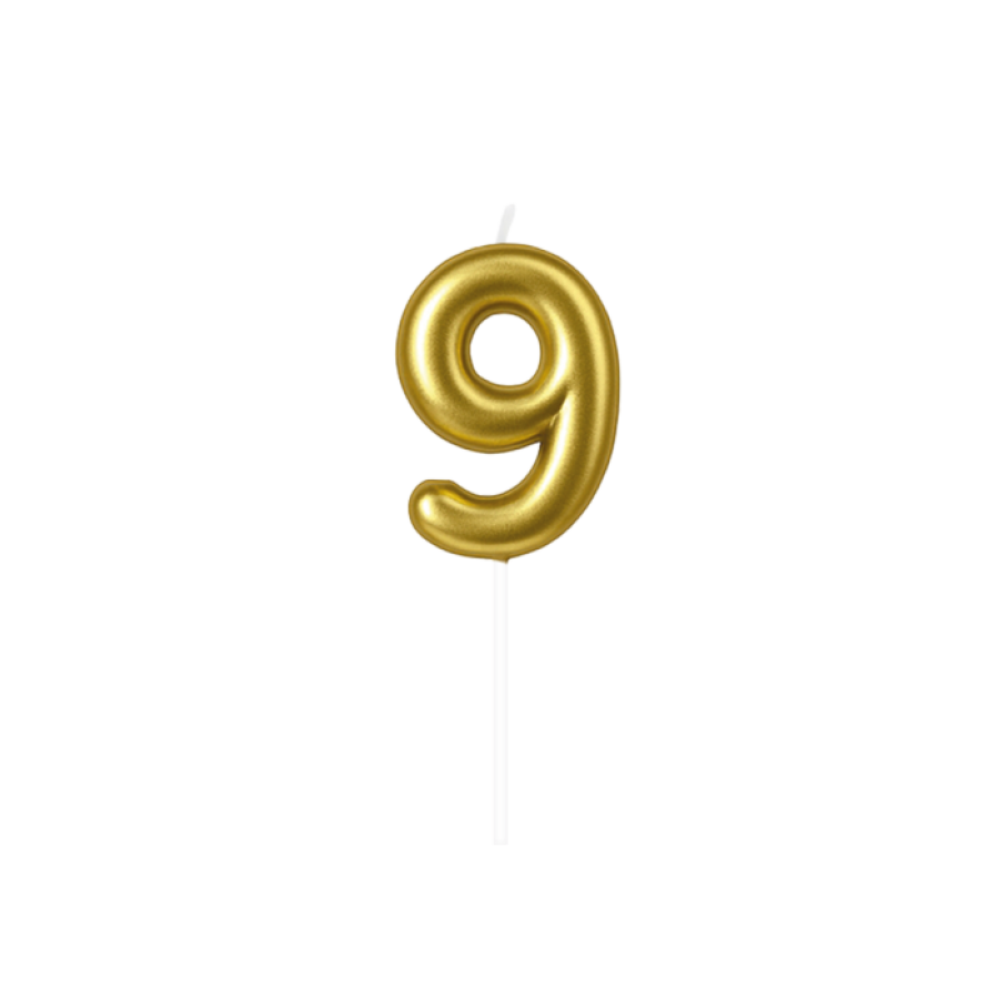 Numerokynttilä numero 9 – Kulta