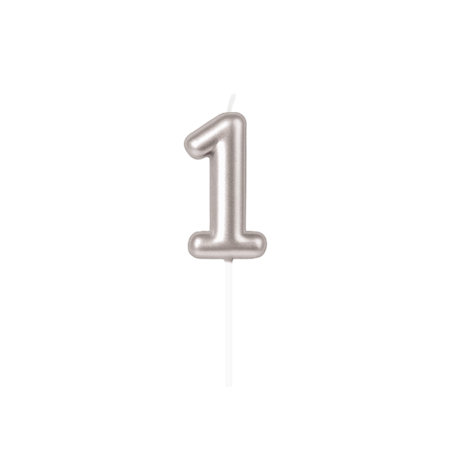 Numerokynttilä numero 1 – Hopea