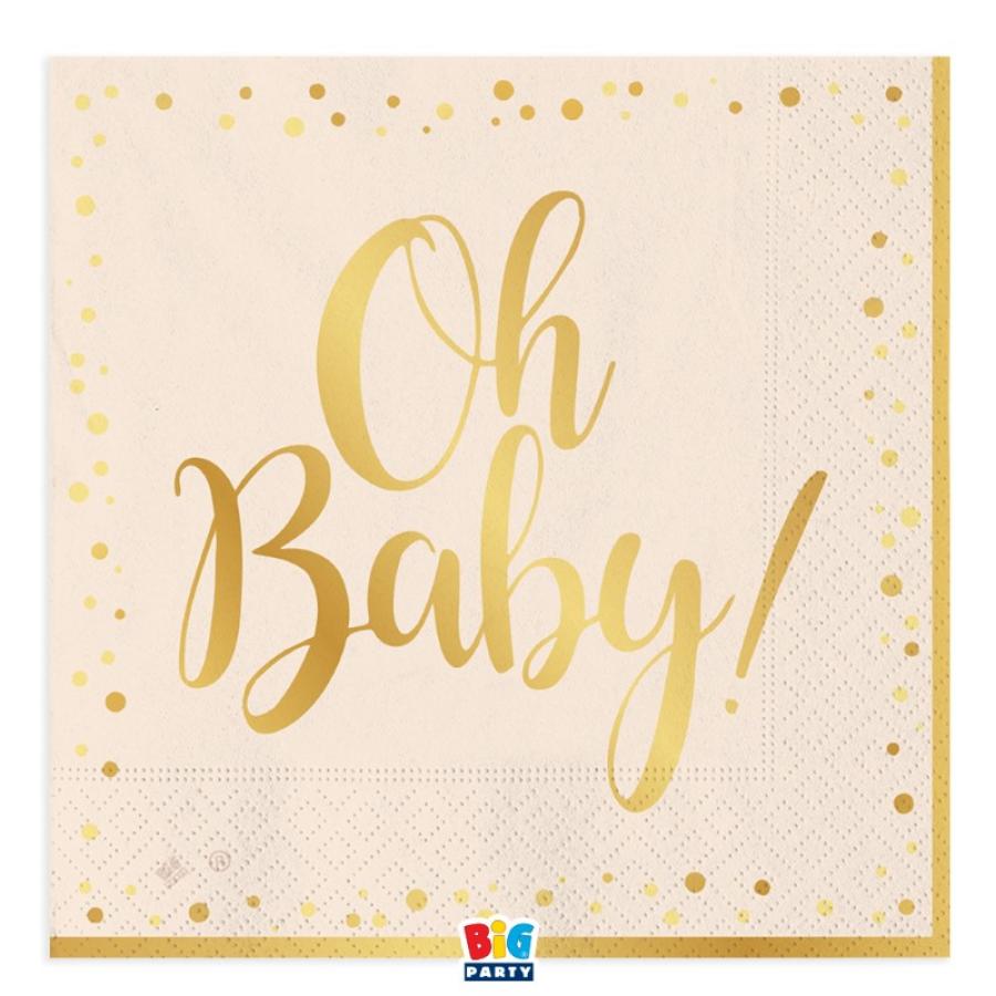 Lautasliina Oh baby 33 x 33 cm, 16 kpl