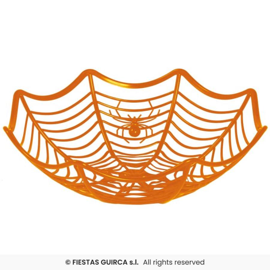 Oranssi hämähäkinseitti tarjoiluastia 28 x 8 cm