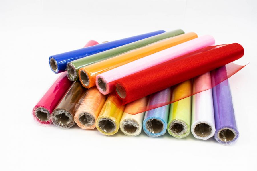 Organza kaitaliina yksivärinen 0,36 x 9 metriä