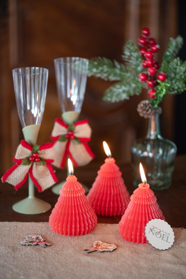 Kynttilä punainen kuusi 12 cm