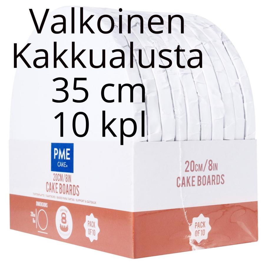 Kakkualusta 10 kpl, valkoinen pyöreä 35 cm (1,2 cm paksu)