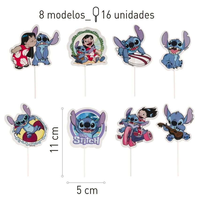 Stitch kakunkoristeet tikussa, 16 kpl