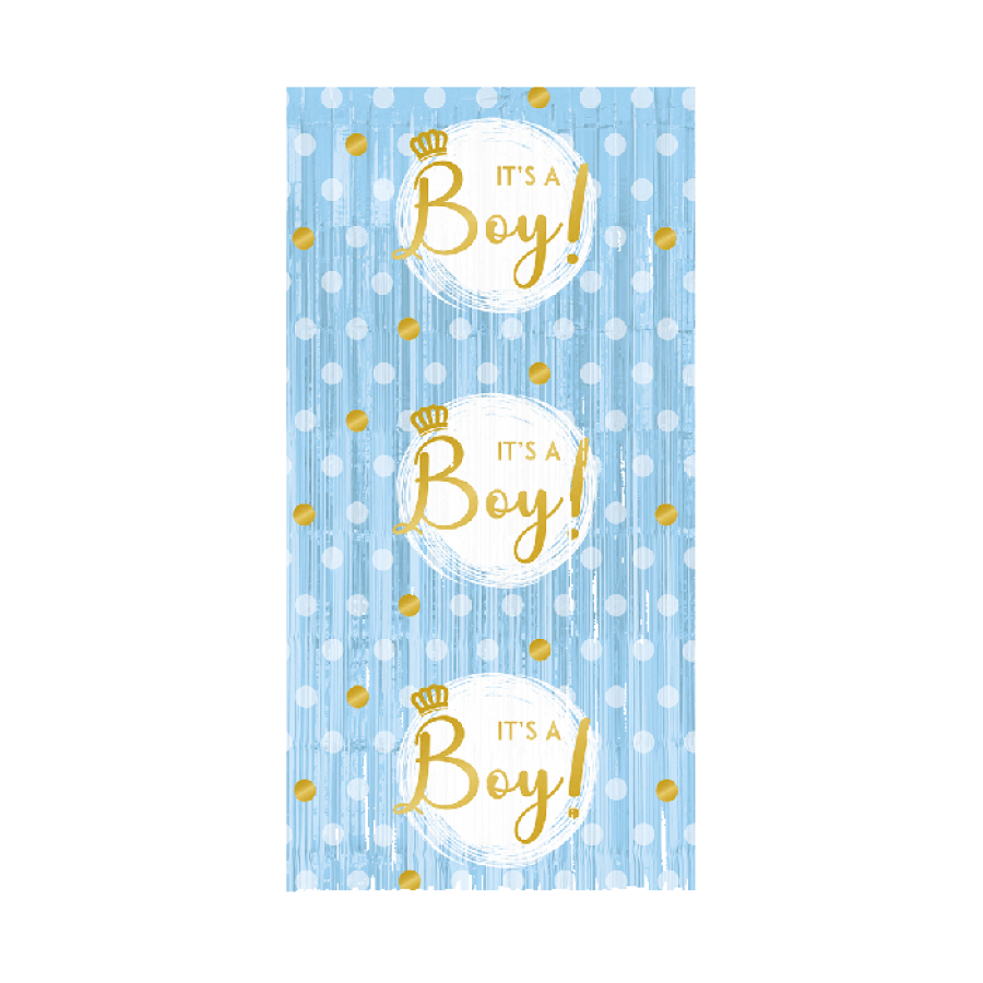 Oviverho / taustaverho "It's a boy" vaaleansininen 200 x 100 cm