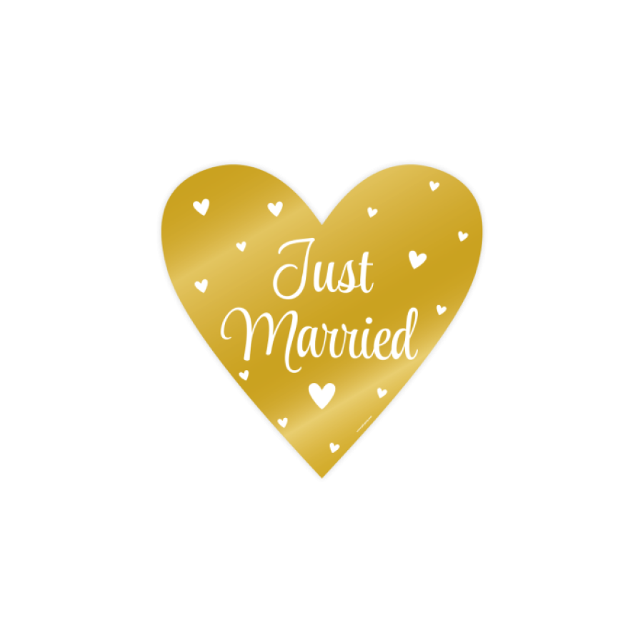 Koristekyltti "Just Married" 50 x 50 cm, 3 kpl