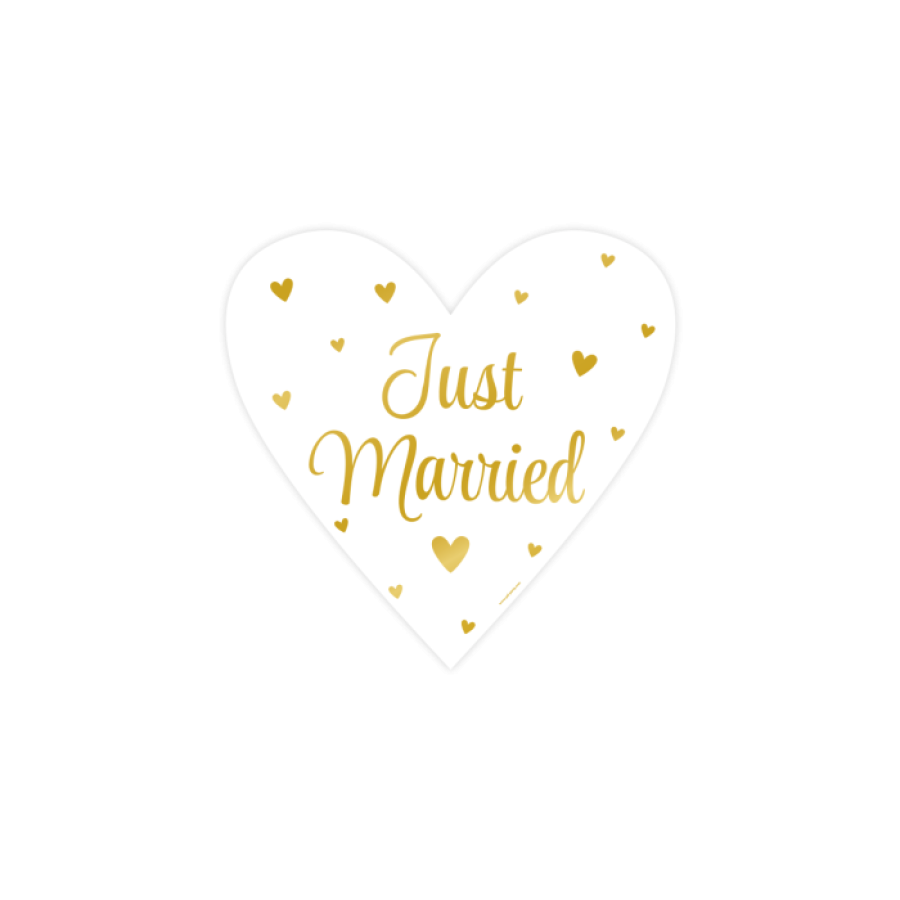 Koristekyltti "Just Married" 50 x 50 cm, 3 kpl