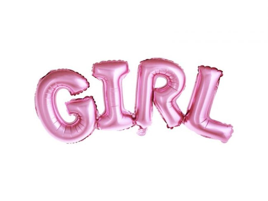 Pinkki "Girl" ilmapallobanneri