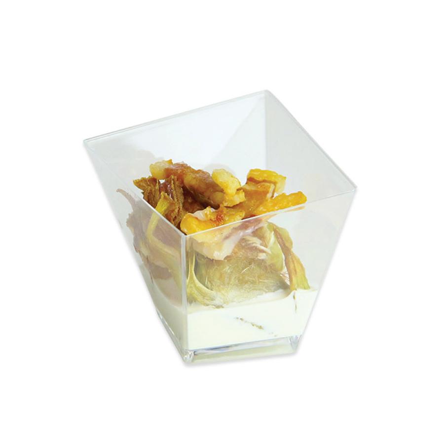 Muovikupit finger food neliö kirkas 5,5 x 5,5 x 3,5 cm, 12 kpl