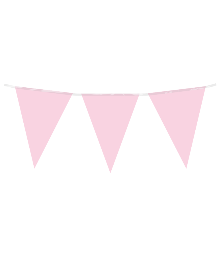 Lippuviiri muovia, 10 m, Pastellivaaleanpunainen