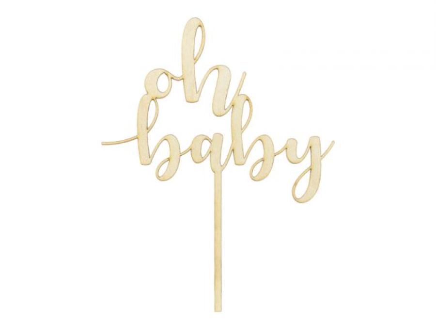 Puinen kakunkoriste "oh baby"