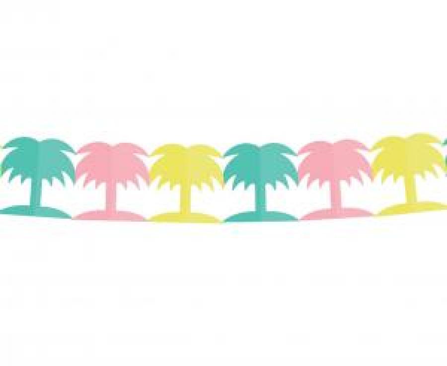 Palmupuut - Värikäs paperinen banneri 360 x 17.8 x 18 cm, 1 kpl