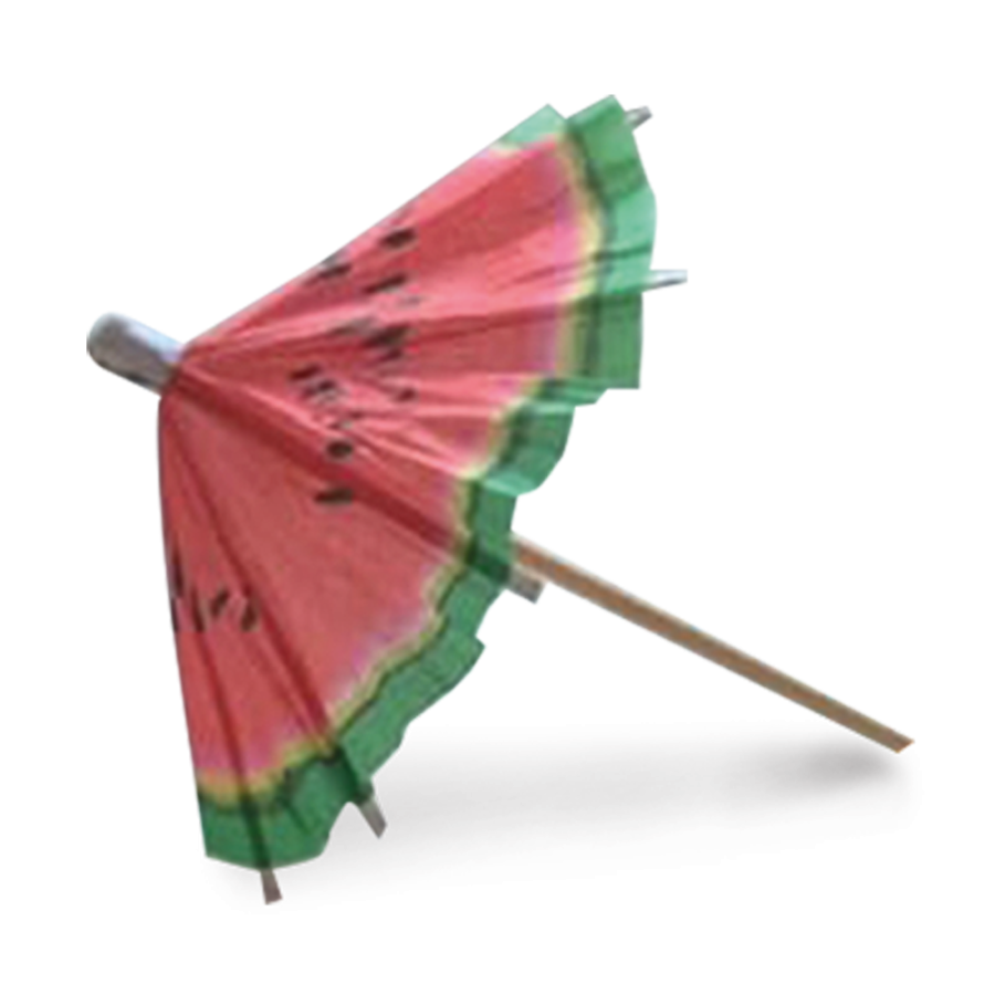 Sateenvarjo cocktailtikku, vesimeloni, halkaisija 8 cm, 6 kpl/pkt