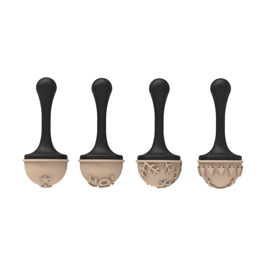 Puolipallomuotti ja suklaaleimasimet 4 kpl Semisfera01 & Choco Stamp B - Silikomart Professional