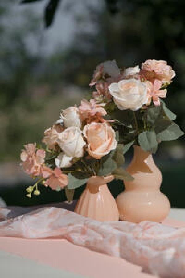 Lasimaljakko kukka ivory 6 x 8 cm