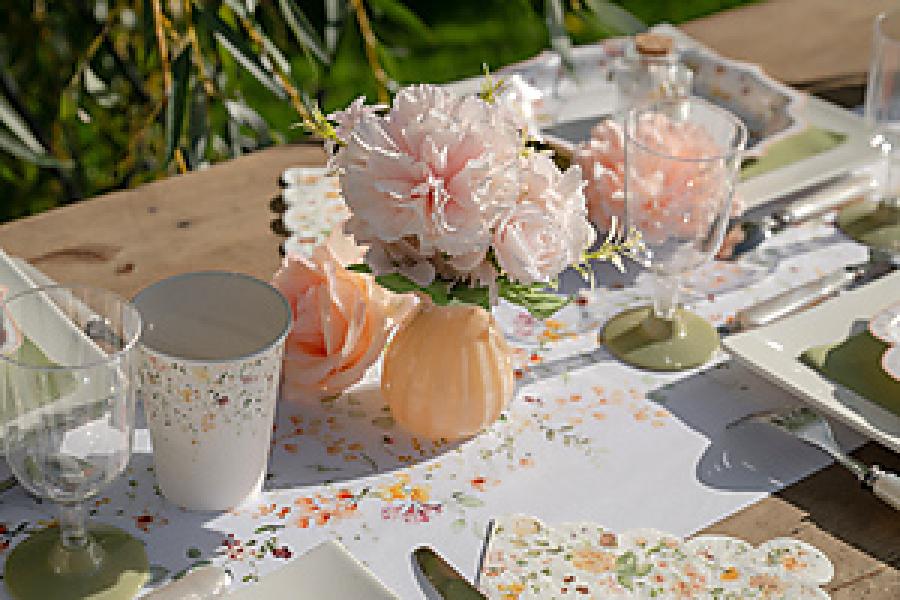 Lasimaljakko kukka ivory 6 x 8 cm