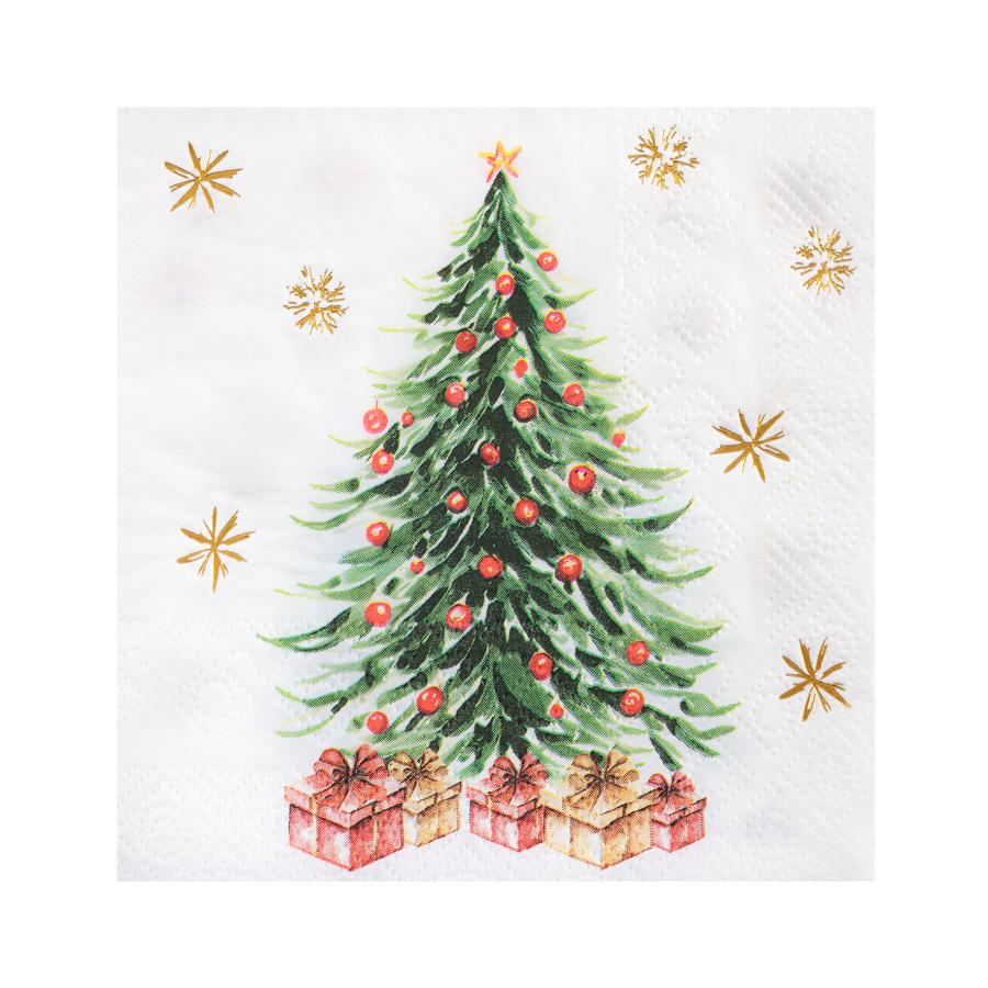 Pieni lautasliina Joulukuusi ja paketit, 20 kpl