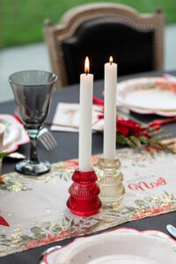 Kynttilänjalka kuusi shampanjanvärinen lasia, Ø 6 x 7.5 cm