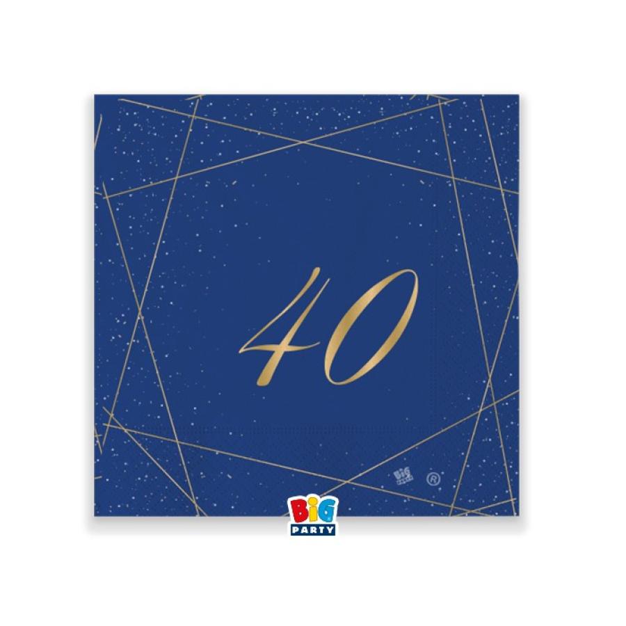 Pieni lautasliina sininen numerolla 40, 20 kpl
