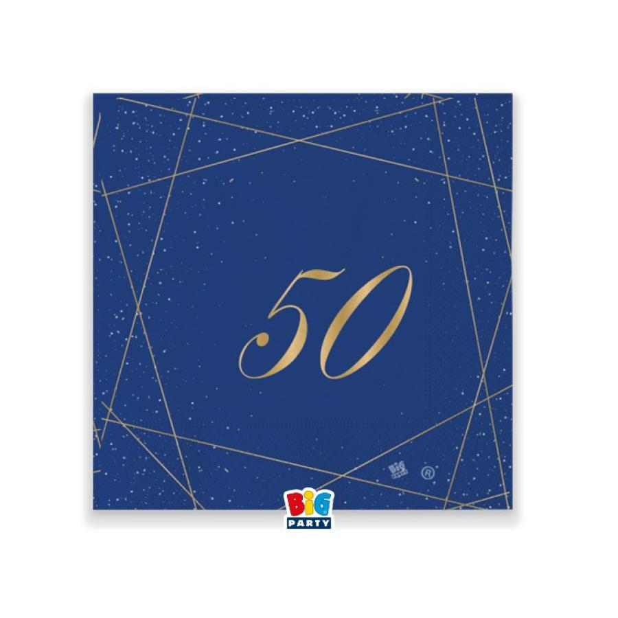 Pieni lautasliina sininen numerolla 50, 20 kpl