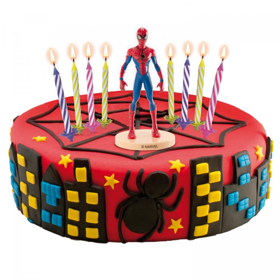 Spiderman kakunkoriste + 10 kpl kakkukynttilöitä